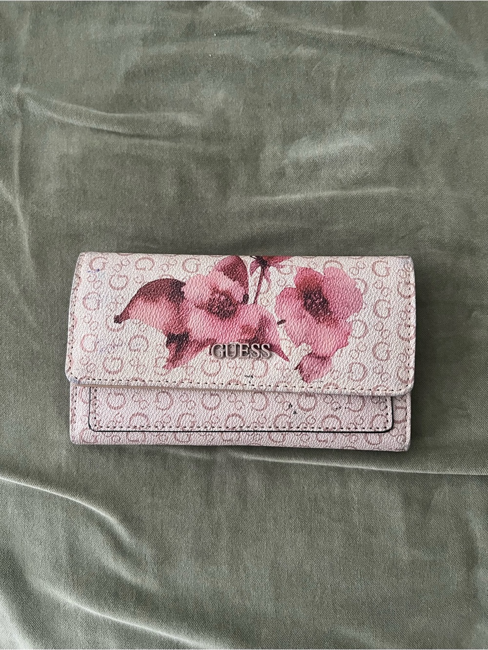 Guess Pink Floral Continental Wallet